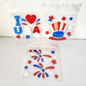 3PCS Patriotic Window Gel Clings